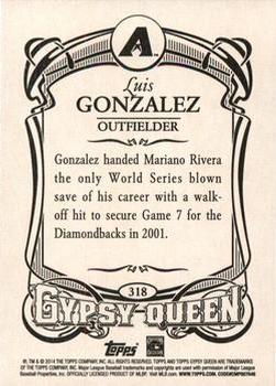 2014 Topps Gypsy Queen #318 Luis Gonzalez Back