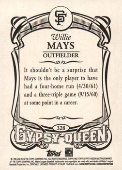 2014 Topps Gypsy Queen #328 Willie Mays Back