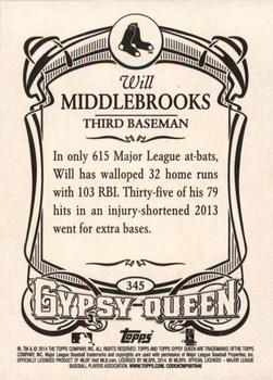 2014 Topps Gypsy Queen #345 Will Middlebrooks Back