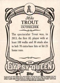 2014 Topps Gypsy Queen #349 Mike Trout Back