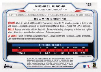 2014 Bowman #135 Michael Wacha Back