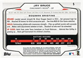 2014 Bowman #5 Jay Bruce Back