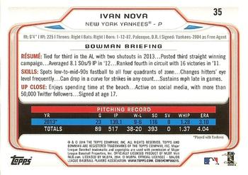 2014 Bowman #35 Ivan Nova Back
