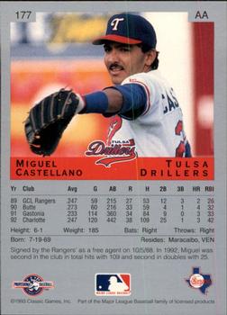 1993 Classic Best #177 Miguel Castellano Back