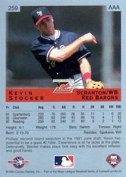 1993 Classic Best #259 Kevin Stocker Back