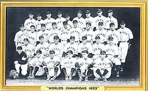 1934 Goudey Premiums (R309-1) #3 World's Champions of 1933 (New York Giants) Front