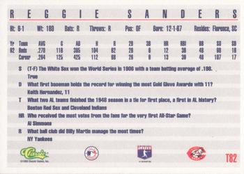 1993 Classic #T82 Reggie Sanders Back