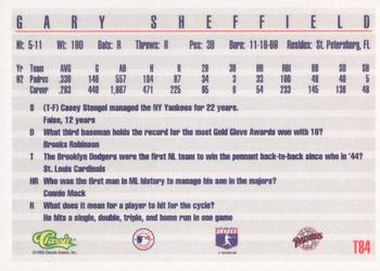 1993 Classic #T84 Gary Sheffield Back