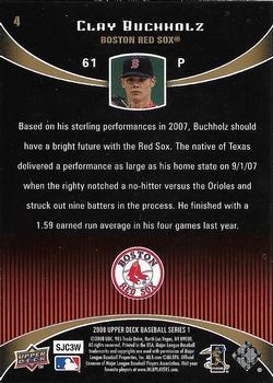 2008 Upper Deck - Rookie Debut #4 Clay Buchholz Back