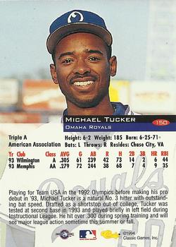 1994 Classic #150 Michael Tucker Back