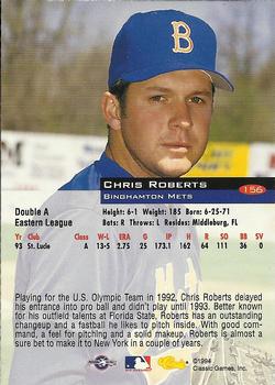 1994 Classic #156 Chris Roberts Back