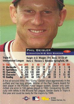 1994 Classic #19 Phil Geisler Back
