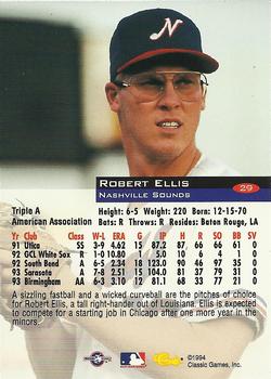 1994 Classic #29 Robert Ellis Back