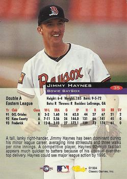 1994 Classic #35 Jimmy Haynes Back