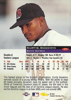 1994 Classic #37 Curtis Goodwin Back