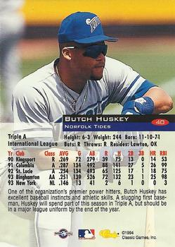 1994 Classic #40 Butch Huskey Back