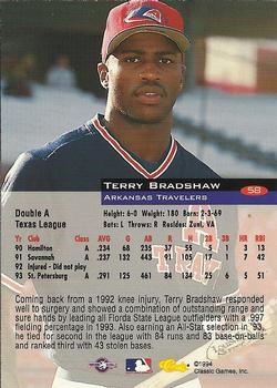 1994 Classic #58 Terry Bradshaw Back