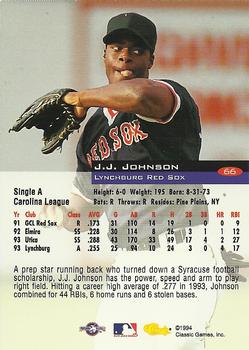 1994 Classic #66 J.J. Johnson Back