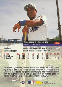 1994 Classic #75 Damon Hollins Back