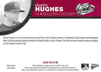 2012 MultiAd Sacramento River Cats #34 Dustin Hughes Back