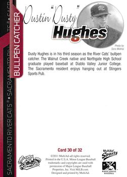 2011 MultiAd Sacramento River Cats #30 Dustin Hughes Back