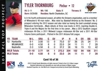 2013 Brandt Pacific Coast League Top Prospects #16 Tyler Thornburg Back