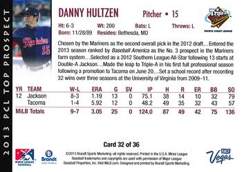 2013 Brandt Pacific Coast League Top Prospects #32 Danny Hultzen Back