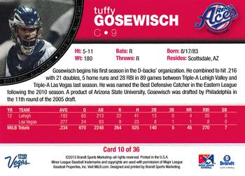 2013 Brandt Pacific Coast League All-Stars #10 Tuffy Gosewisch Back