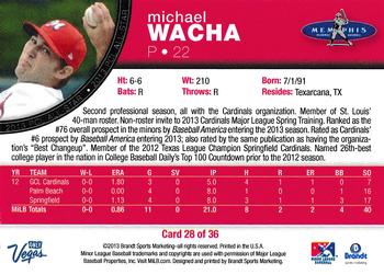 2013 Brandt Pacific Coast League All-Stars #28 Michael Wacha Back