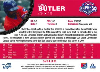 2013 Brandt Pacific Coast League All-Stars #4 Joey Butler Back