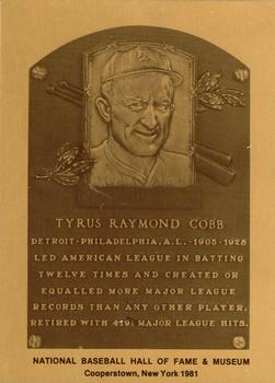 1981-89 Official Hall of Fame Metallic Plaques #NNO Ty Cobb Front