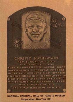 1981-89 Official Hall of Fame Metallic Plaques #NNO Christy Mathewson Front
