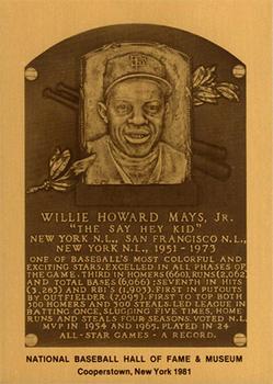 1981-89 Official Hall of Fame Metallic Plaques #NNO Willie Mays Front