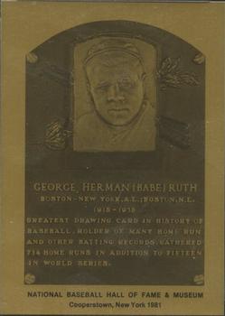 1981-89 Official Hall of Fame Metallic Plaques #NNO Babe Ruth Front