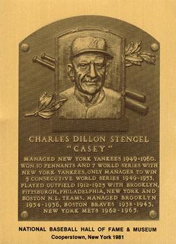 1981-89 Official Hall of Fame Metallic Plaques #NNO Casey Stengel Front