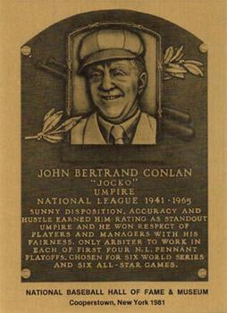 1981-89 Official Hall of Fame Metallic Plaques #NNO Jocko Conlan Front