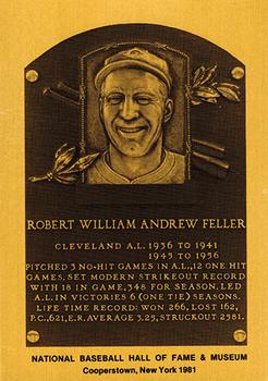 1981-89 Official Hall of Fame Metallic Plaques #NNO Bob Feller Front