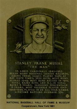 1981-89 Official Hall of Fame Metallic Plaques #NNO Stan Musial Front