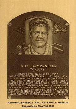 1981-89 Official Hall of Fame Metallic Plaques #NNO Roy Campanella Front