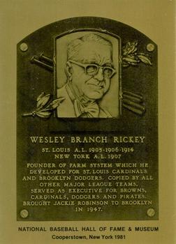 1981-89 Official Hall of Fame Metallic Plaques #NNO Branch Rickey Front