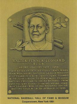 1981-89 Official Hall of Fame Metallic Plaques #NNO Buck Leonard Front