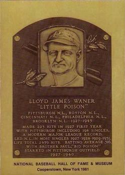 1981-89 Official Hall of Fame Metallic Plaques #NNO Lloyd Waner Front