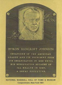 1981-89 Official Hall of Fame Metallic Plaques #NNO Ban Johnson Front