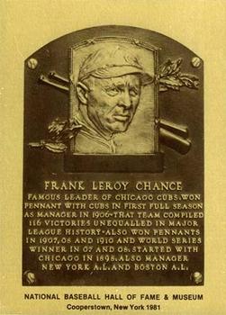 1981-89 Official Hall of Fame Metallic Plaques #NNO Frank Chance Front