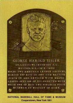 1981-89 Official Hall of Fame Metallic Plaques #NNO George Sisler Front