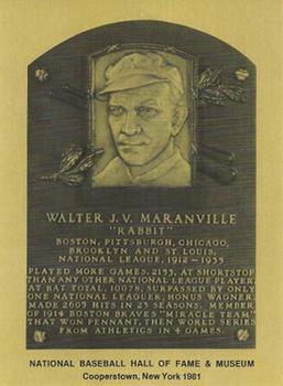 1981-89 Official Hall of Fame Metallic Plaques #NNO Rabbit Maranville Front