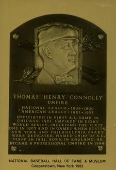 1981-89 Official Hall of Fame Metallic Plaques #NNO Tommy Connolly Front
