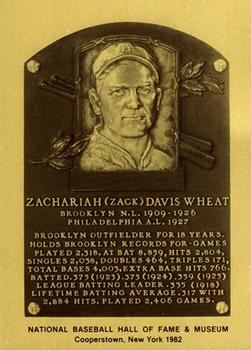1981-89 Official Hall of Fame Metallic Plaques #NNO Zack Wheat Front