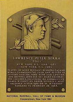 1981-89 Official Hall of Fame Metallic Plaques #NNO Yogi Berra Front