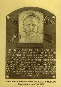 1981-89 Official Hall of Fame Metallic Plaques #NNO Pie Traynor Front